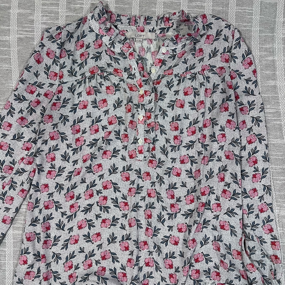 LOFT multicolor floral blouse